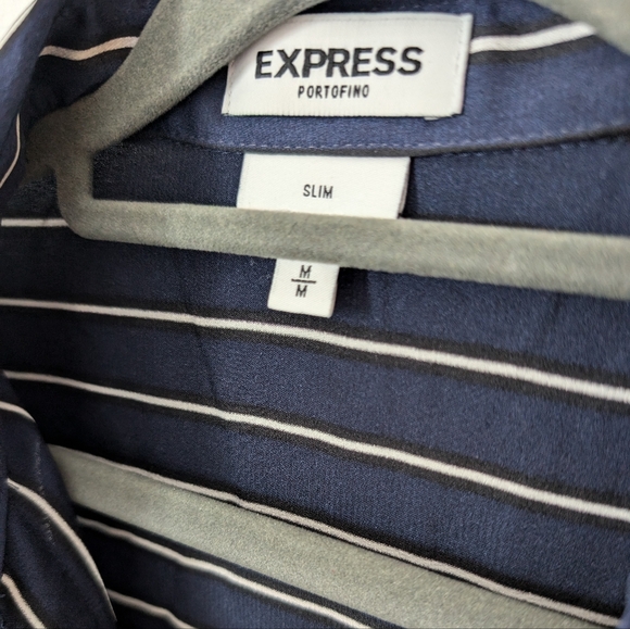 Express navy pinstripe button down top - Picture 2 of 6